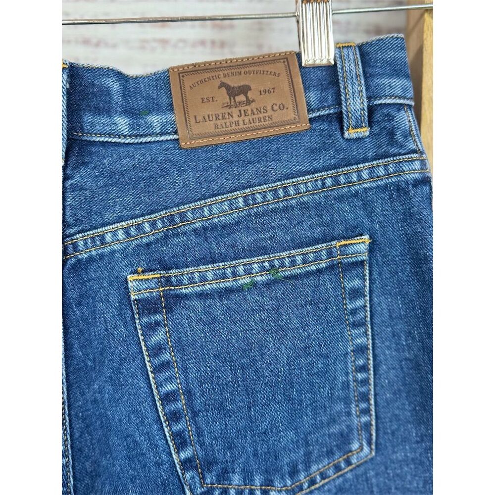 Lauren Jeans Co. Women's Petite High-Rise Straight Leg Jeans Blue - Picture 7 of 12